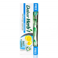 Зубная паста Соль и лимон, травяная с зубной щеткой , Dabur Herb’l Salt and Lemon , 150 г 