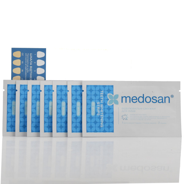 Полоски для зубов отбеливающие  Teeth Whitening Strips 5D White 7 шт Medosan