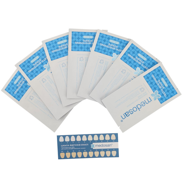 Полоски для зубов отбеливающие  Teeth Whitening Strips 5D White 7 шт Medosan