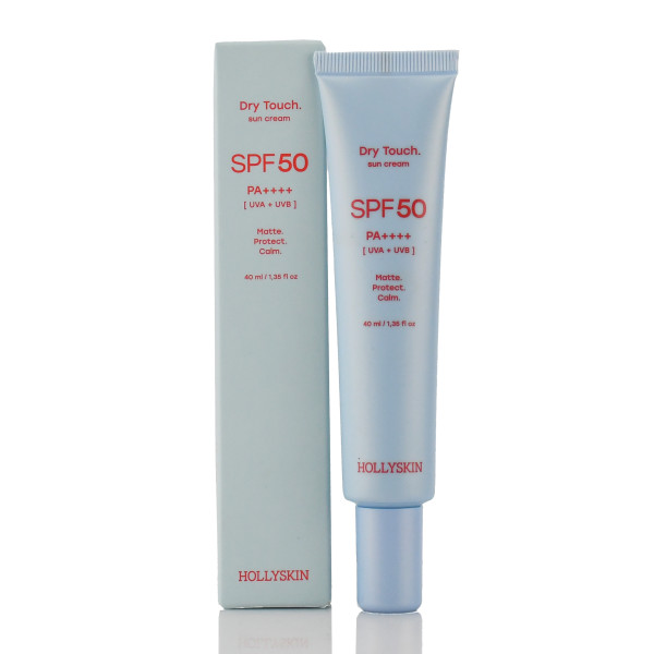 Матуючий сонцезахисний крем для обличчя HOLLYSKIN Dry Touch SPF 50, 40 мл + Крем для вмивання So Clean в подарунок 40 мл