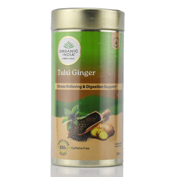 Чай имбирь + тульси , Tulsi Ginger Tea, Organic India , 100 г
