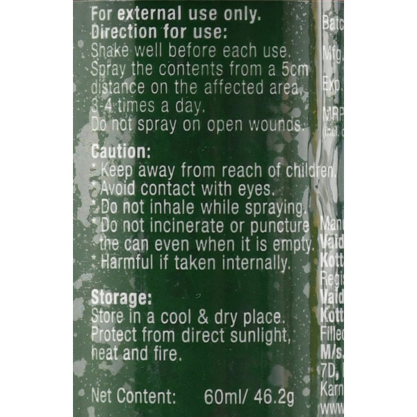 Спрей від болю для суглобів Kottakkal Pain Spray 60ml