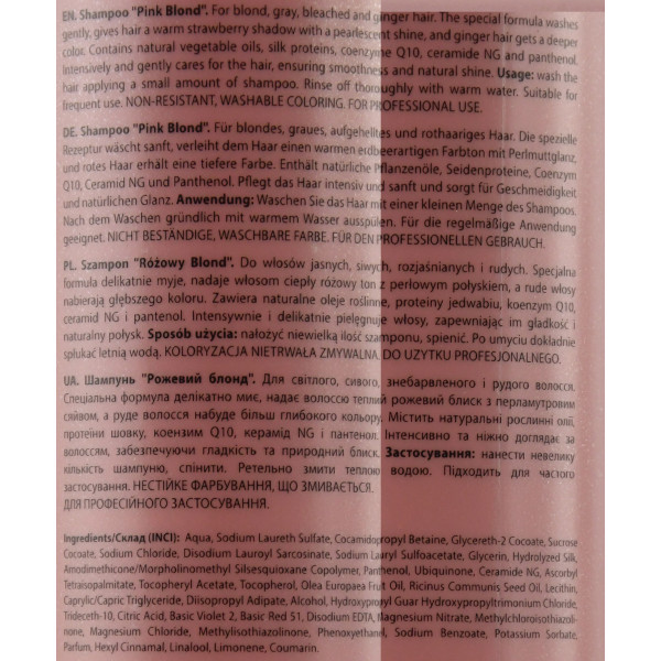 Шампунь для розовых оттенков блонд, Pink Blondesty Shampoo, Mirella, 300 ml