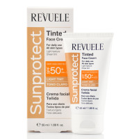 Солнцезащитный крем для лица Светлый оттенок SPF50+, Sunprotect Tinted face cream spf 50+, Revuele, 50 мл