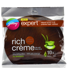 Крем-краска для волос эксперт, 4.00 (natural brown)  ,  закрашивание седины 100 % Expert 20гр+20гр