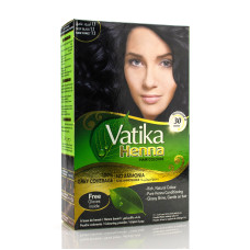 Краска на основе хны, черная 1,1 , Vatika Hair Colour Powder , 60 г (6 пакетиков по 10 г)