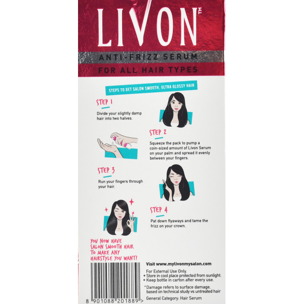 Сыворотка для волос Ливон Livon anti-frizz serum, 20ml