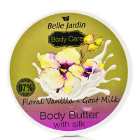 Крем батер для тела с цветком ванили и козьим молоком, Body Butter with Floral Vanilla and Goat Milk, Belle Jardin, 300 ml