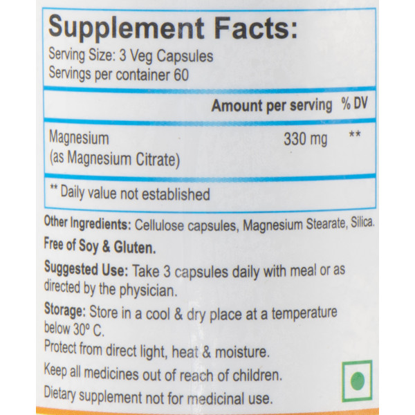 Магний  Magnesium (as magnesium citrate)  330 mg Biotrex 60 veg.capsules