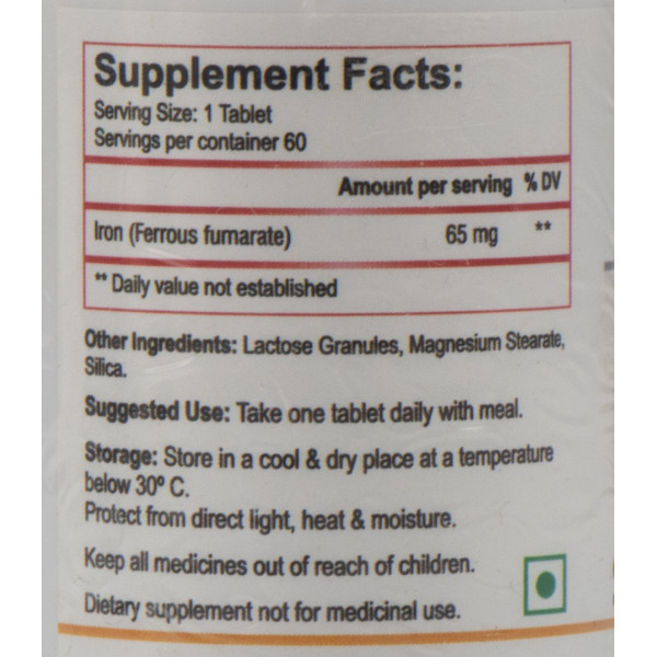 Железо Биотрекс Iron Ferrous Fumarate 65Mg Biotrex 60 tablet