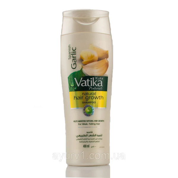 Чесночный шампунь для роста волос, Ватика , Dabur Vatika Garlic Shampoo , 400 мл