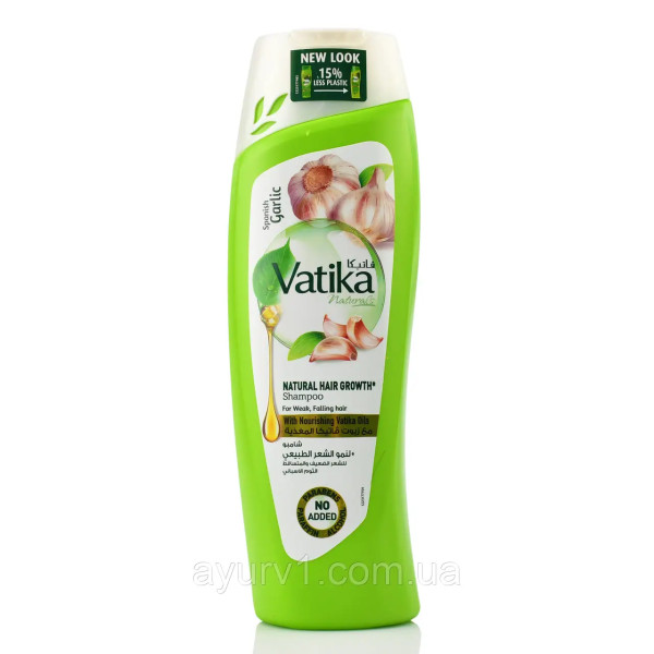 Чесночный шампунь для роста волос, Ватика , Dabur Vatika Garlic Shampoo , 400 мл