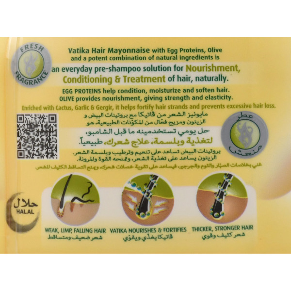 Маска для роста волос и против выпадения майонез для волос Vatika Dabur, hair mayonnaise hair fall control, 500ml