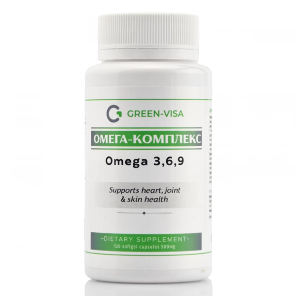 Омега 3, 6, 9 и витамины А, Е, Д Green-visa 120капсул