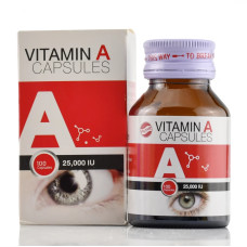 Витамин А в капсулах, Vitamin A 25,000 IU  Capsules Patar.Lab 100 cap упаковка в стекле 