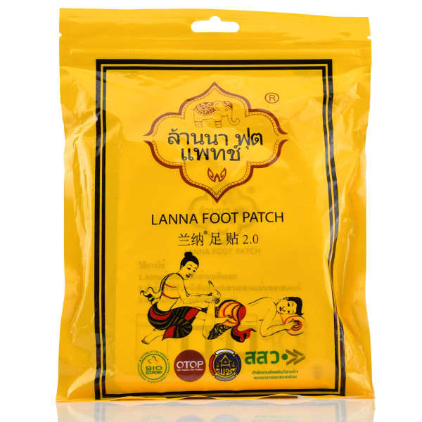 Тайские детокс пластыри для ног, Lanna foot patch, 10 шт.