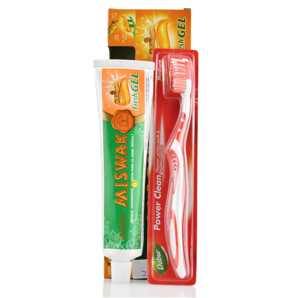 Мисвак зубная паста (гель) + щетка,  Miswak Fresh gel, Dabur, 150г