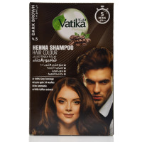 Тонуючий шампунь Темно-коричневий Vatika Henna Shampoo Dark Brown 20ml на основі хни