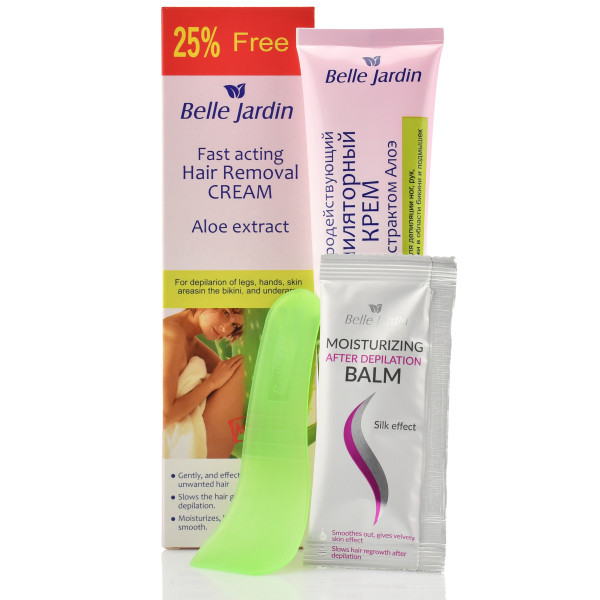 Быстродействующий крем для депиляции с экстрактом алоэ, Depilatory Cream, Belle Jardin, 125 ml