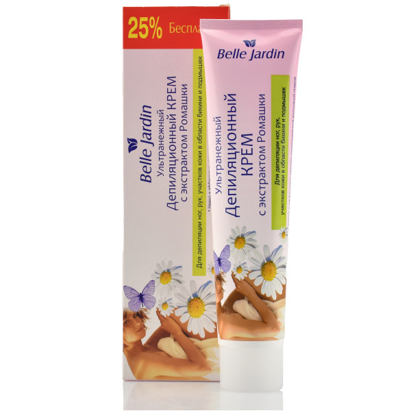 Крем для депиляции с экстрактом ромашки, Depilatory Cream, Belle Jardin, 125 ml
