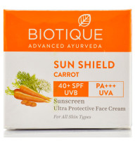Био Морковь солнцезащитный крем для лица SPF 40 UVA/UVB Биотик Bio Carrot Biotique 50 g