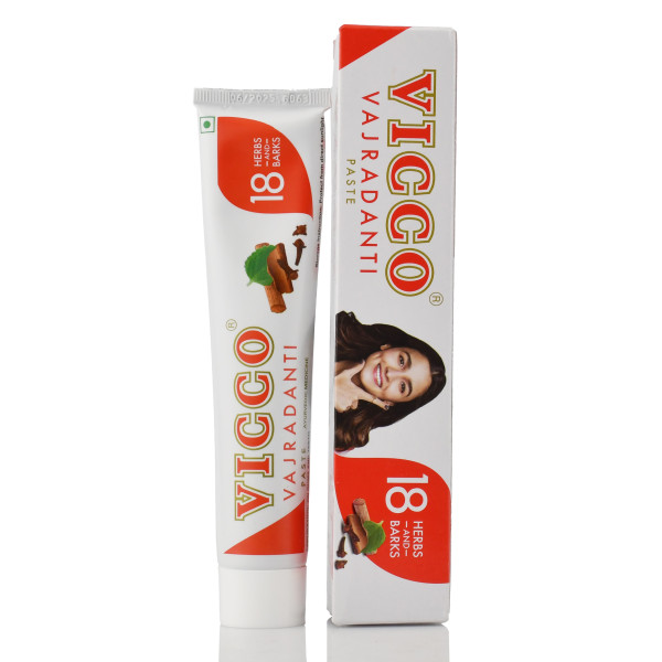 Vicco Vajradanti Paste, аюрведическая зубная паста с 18 целебными травами, Индия, 100 г