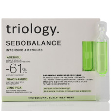Ампульная сыворотка для жирной кожи головы Sebobalance с Asebiol®, Niacinamide и Zinc PCA – профессиональный контроль себума и длительная свежесть волос 20 ампул