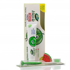 Детская зубная паста, щетка, резинка Арбуз , Herb kids, 50г