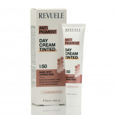 Дневной крем для лица против пигментации тонирующий SPF 50, Day Tinted Cream SPF 50, Revuel, 40 мл