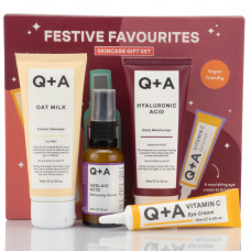 Подарочный набор для лица Q+A Festive Favourites, (средство для умывания, 75 мл + сероватка, 30 мл + крем для глаз, 15 мл + крем лица, 75 мл)