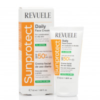 Солнцезащитный крем для жирной кожи лица, SPF 50+, Daily Cream Sunprotect, Revuele, 50 ml