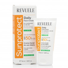 Солнцезащитный крем для жирной кожи лица, SPF 50+, Daily Cream Sunprotect, Revuele, 50 ml